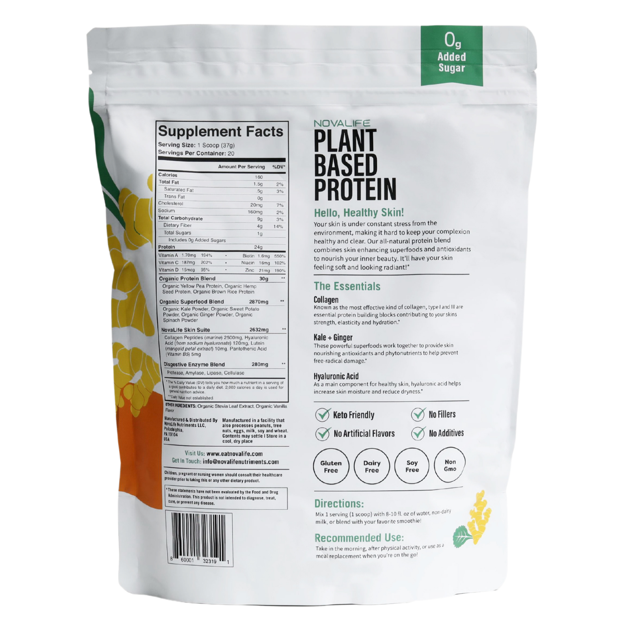 NovaLife® Skin Health Plant Based Protein Powder