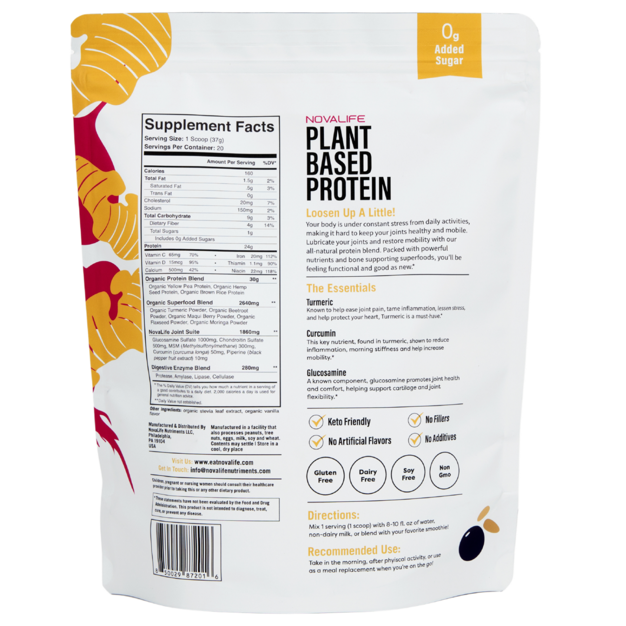 NovaLife® Joint Health Plant Based Protein Powder
