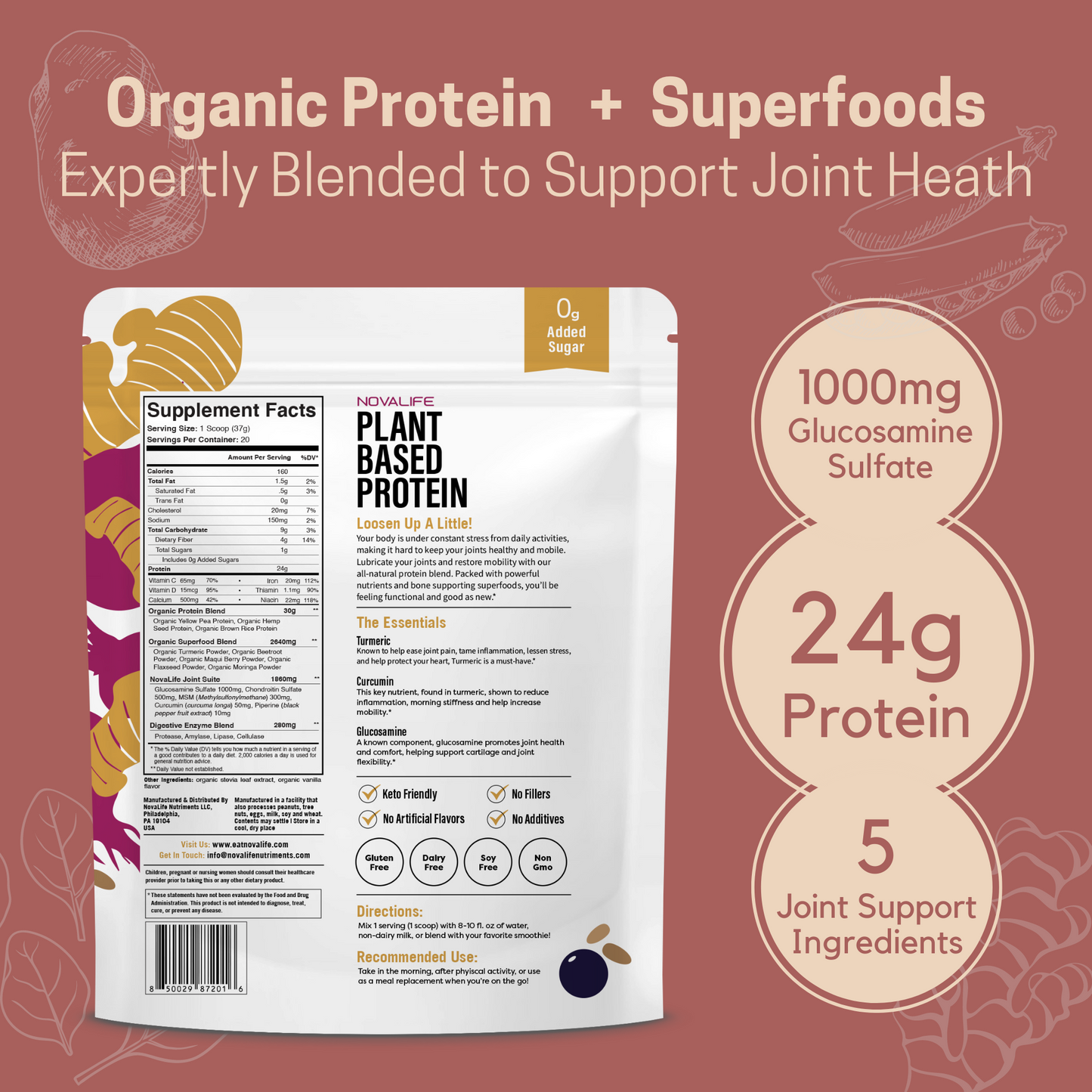 NovaLife® Joint Health Plant Based Protein Powder